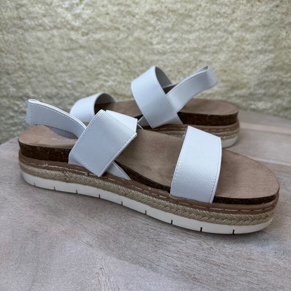 Madden Girl Lenna Womens Size 8 Sandals White Cushioned Strappy Slingback Shoes - Picture 4 of 11